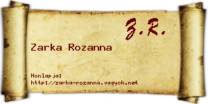 Zarka Rozanna névjegykártya
